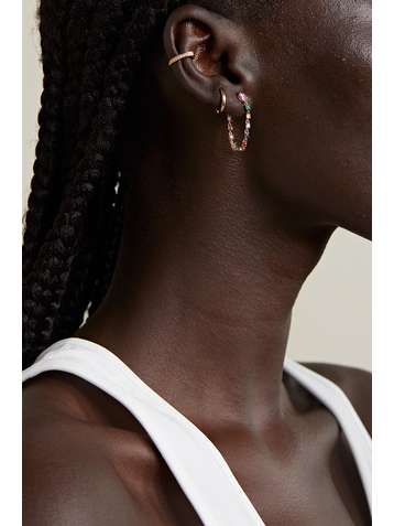 ANITA KO 18-karat rose gold, sapphire and diamond earrings