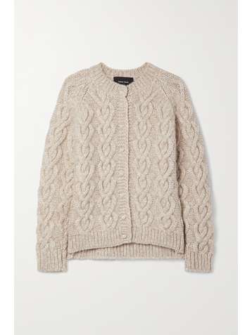 SIMONE ROCHA Faux pearl-embellished cable-knit cardigan