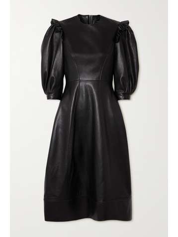 SIMONE ROCHA Ruffled leather midi dress