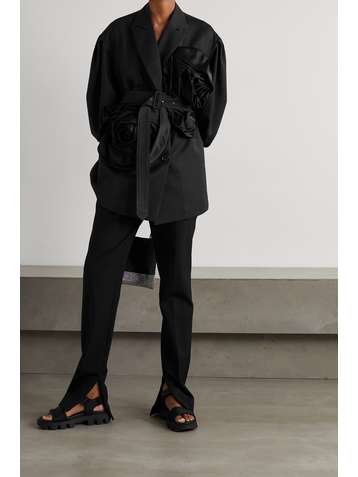 SIMONE ROCHA Belted satin-trimmed woven jacket