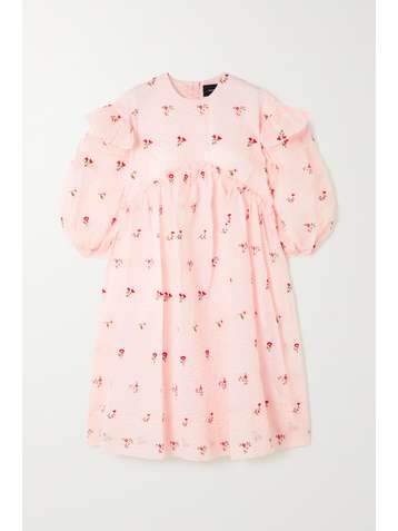 SIMONE ROCHA Ruffled embroidered cloqué dress