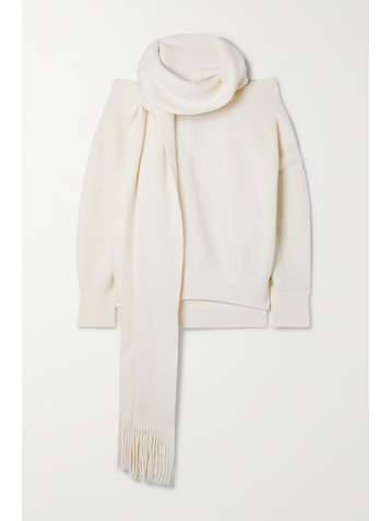 MONSE Draped ribbed merino wool-blend sweater