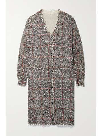 R13 Distressed checked cotton cardigan