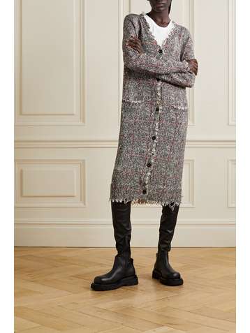 R13 Distressed checked cotton cardigan