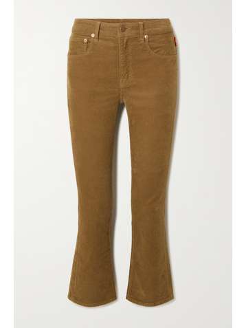 DENIMIST Pantalon évasé en velours de coton mélangé côtelé Tracer