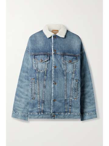 DENIMIST Serena faux shearling-lined denim jacket