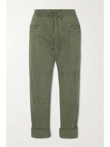 JAMES PERSE Pantalon de survêtement raccourci en serge de coton mélangé