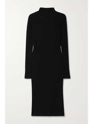 JAMES PERSE Ribbed cotton-jersey turtleneck midi dress
