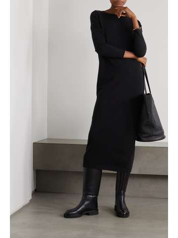 ALLUDE Wool and cashmere-blend midi dress