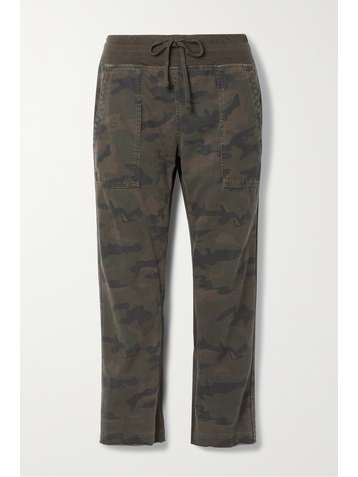 JAMES PERSE Rigid cropped camouflage-print cotton-jersey track pants