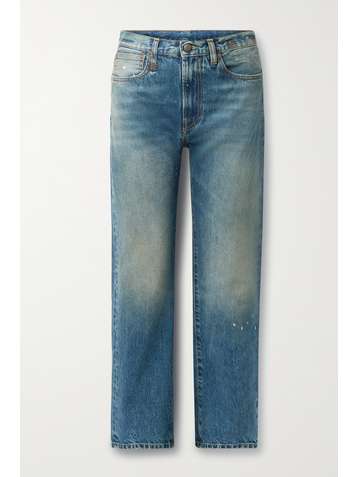 R13 Courtney distressed slim-leg jeans