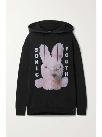R13 Oversized printed cotton and Lyocell-blend jersey hoodie