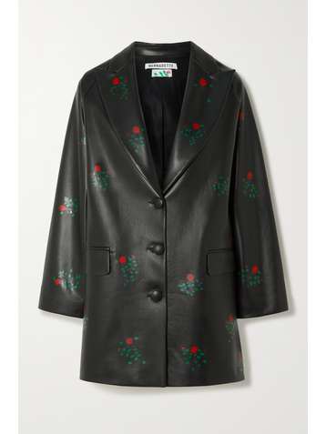 BERNADETTE Ashley floral-print faux leather jacket