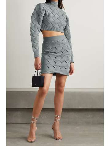 HERVÉ LÉGER Woven bandage mini skirt