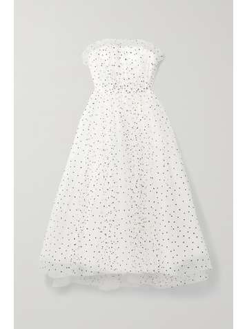 MONIQUE LHUILLIER Strapless glittered tulle dress