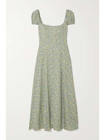 REFORMATION + NET SUSTAIN Sienne floral-print georgette midi dress