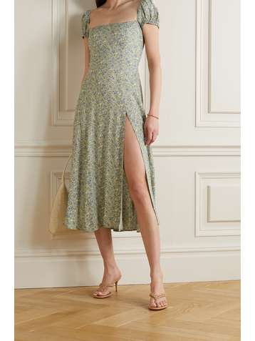 REFORMATION + NET SUSTAIN Sienne floral-print georgette midi dress