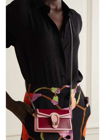 GUCCI Dionysus super mini two-tone leather shoulder bag