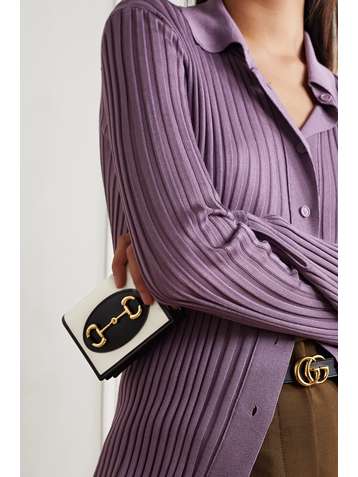 GUCCI Portefeuille en cuir bicolore 1955 Horsebit