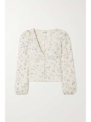 REFORMATION + NET SUSTAIN Nell floral-print crepe blouse