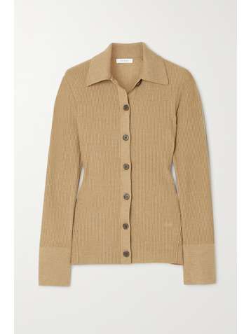 FRAME Ribbed cotton-blend cardigan