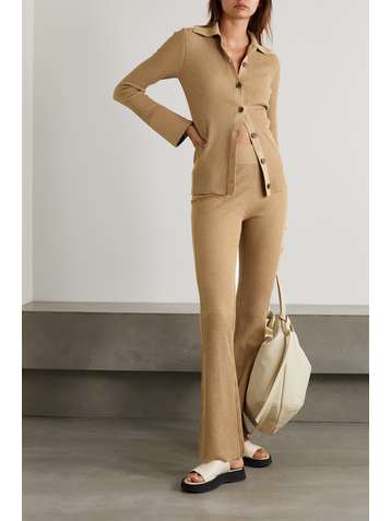 FRAME Ribbed cotton-blend cardigan