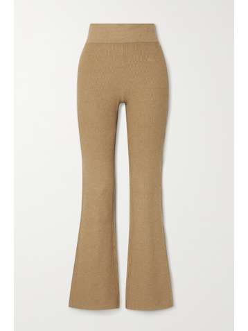 FRAME Ribbed cotton-blend flared pants