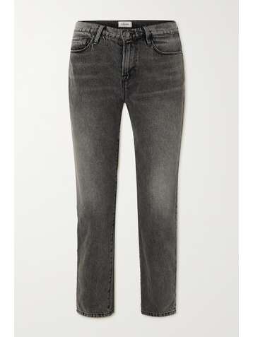 FRAME Le Nouveau cropped high-rise straight-leg jeans