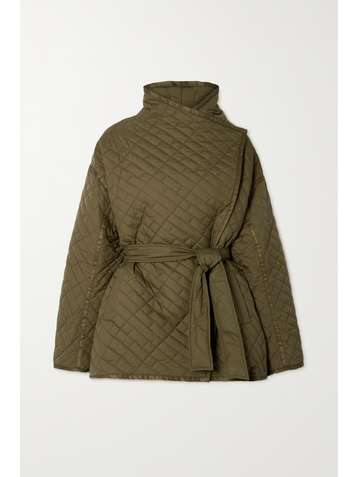 FRAME Belted quilted shell jacket