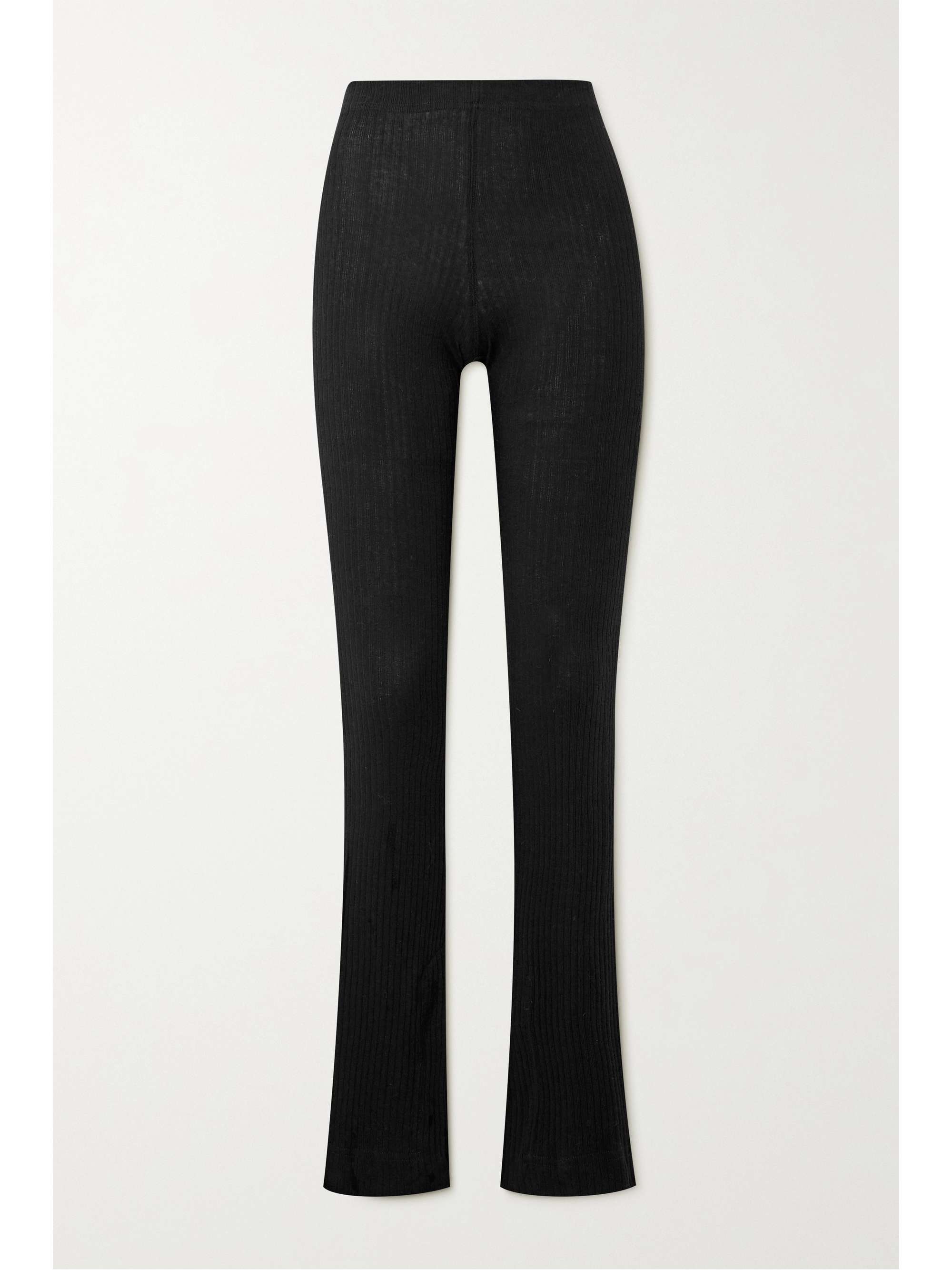 Black Ribbed organic cotton flared 