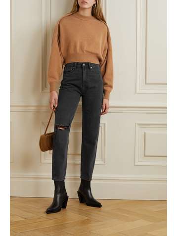 KSUBI Jean raccourci fuselé taille haute effet vieilli Pointer Navana
