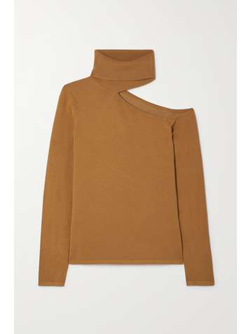 L'AGENCE Nicky cutout stretch-jersey turtleneck top
