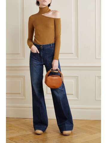 L'AGENCE Nicky cutout stretch-jersey turtleneck top