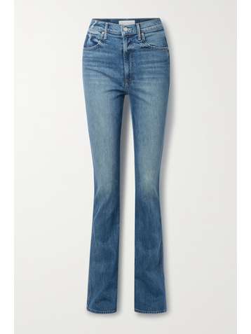 MOTHER Smokin' Double Heel distressed high-rise bootcut jeans