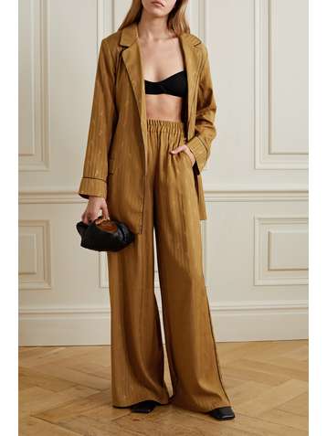 L'AGENCE Ivy satin-jacquard wide-leg pants