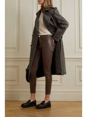 L'AGENCE Margot cropped coated high-rise skinny jeans