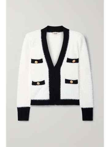 L'AGENCE Kai two-tone brushed knitted cardigan
