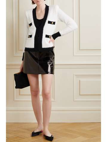 L'AGENCE Kai two-tone brushed knitted cardigan