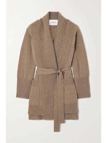 FRAME Belted cashmere cardigan