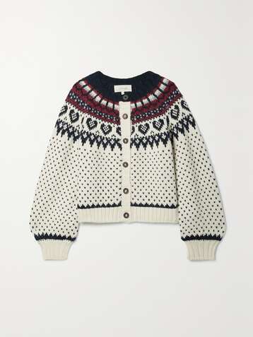 THE GREAT. The Heart Fair Isle alpaca-blend cardigan