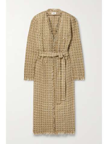 L'AGENCE Oakley double-breasted belted tweed coat