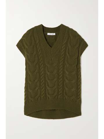 FRAME Camble oversized cable-knit merino wool sweater