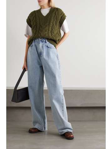 FRAME Camble oversized cable-knit merino wool sweater