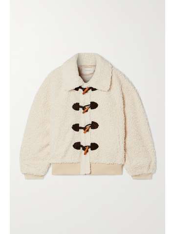 THE GREAT. Faux suede-trimmed bouclé jacket
