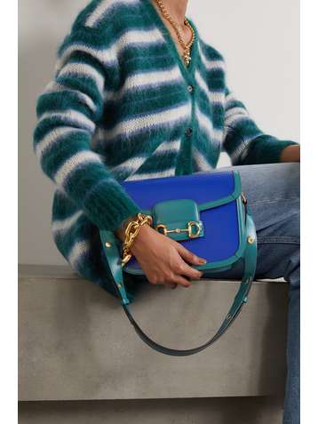 GUCCI Horsebit 1955 medium two-tone leather shoulder bag