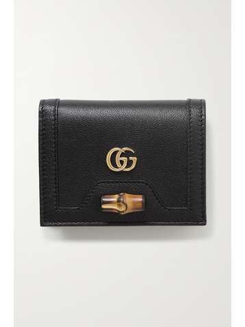 GUCCI Diana embellished textured-leather wallet