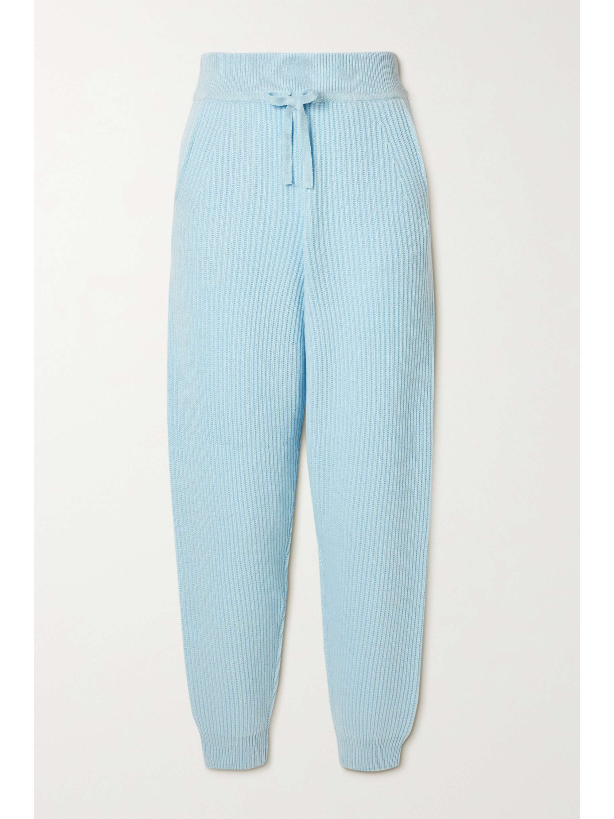 Light blue Pierce ribbed cashmere track 