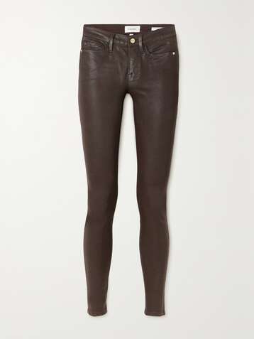 FRAME Le Skinny De Jeanne coated mid-rise skinny jeans