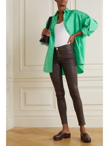 FRAME Le Skinny De Jeanne coated mid-rise skinny jeans