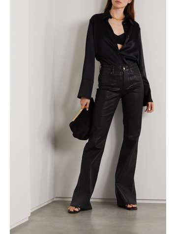 FRAME Le High Flare coated jeans